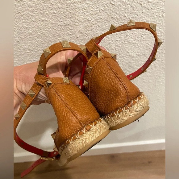 Valentino Double Wrap Leather Espadrilles Camel Size EU 40/US 10 - Picture 6 of 10